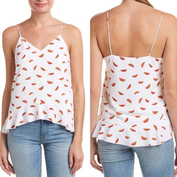 Nordstrom Tops - Cooper & Ella | Mila Watermelon Ruffle Tank | M